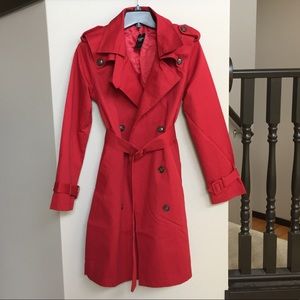 Abercrombie & Fitch red trench coat NWT!